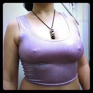 Holographic Violet Crop Top